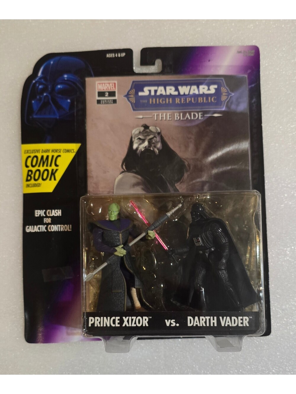 Star Wars Prince Xizor vs. Darth Vader Action Figures w/Comic Book Kenner 1996